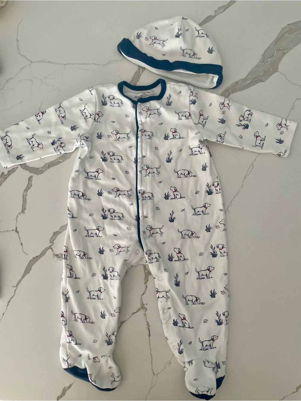 Baby Girls/ Boys Elephant Print Cream & White Sleepwear Set - 3-Pack
